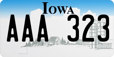 IA license plate AAA323