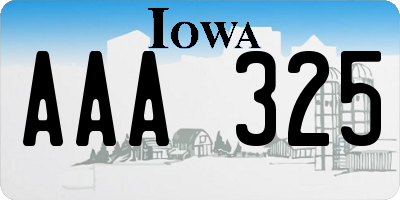 IA license plate AAA325
