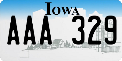 IA license plate AAA329