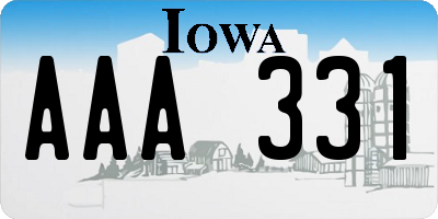 IA license plate AAA331