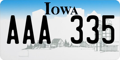 IA license plate AAA335