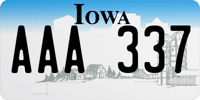 IA license plate AAA337