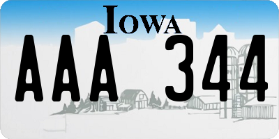 IA license plate AAA344