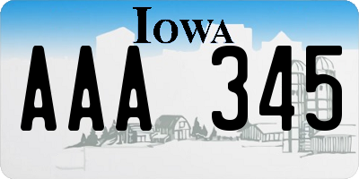 IA license plate AAA345