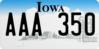 IA license plate AAA350