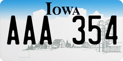 IA license plate AAA354