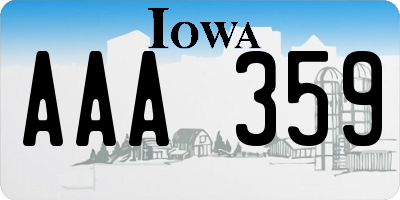 IA license plate AAA359