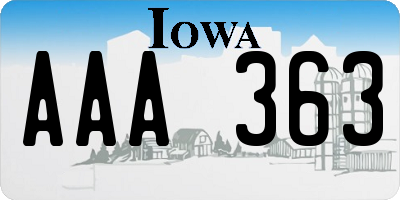IA license plate AAA363