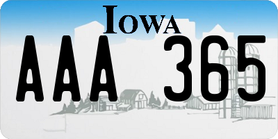 IA license plate AAA365