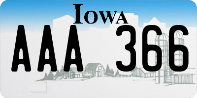 IA license plate AAA366