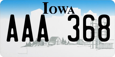 IA license plate AAA368