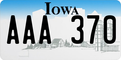 IA license plate AAA370