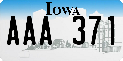 IA license plate AAA371