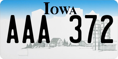 IA license plate AAA372