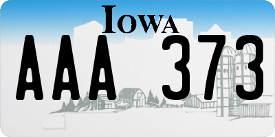 IA license plate AAA373