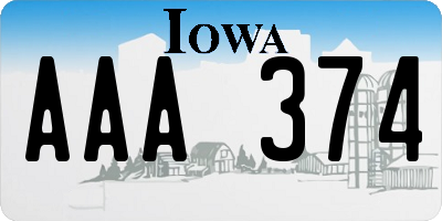 IA license plate AAA374