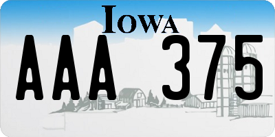 IA license plate AAA375