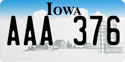 IA license plate AAA376