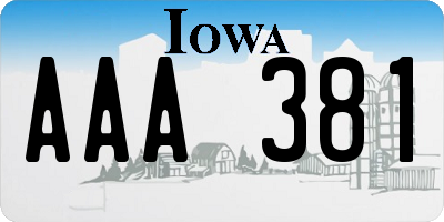 IA license plate AAA381