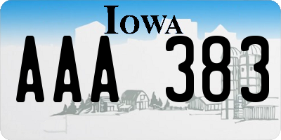 IA license plate AAA383