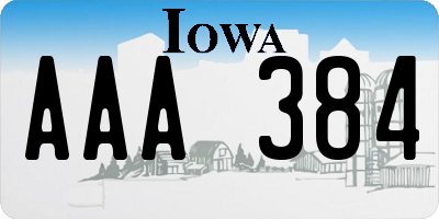 IA license plate AAA384