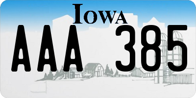 IA license plate AAA385