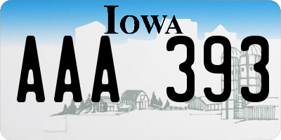 IA license plate AAA393