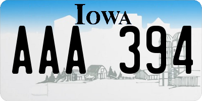 IA license plate AAA394