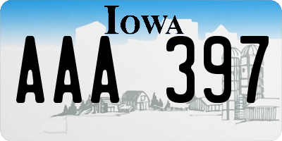 IA license plate AAA397