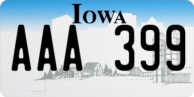 IA license plate AAA399