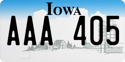 IA license plate AAA405