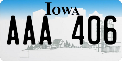 IA license plate AAA406