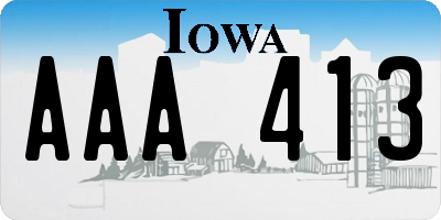 IA license plate AAA413