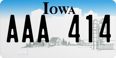 IA license plate AAA414