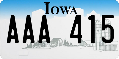 IA license plate AAA415