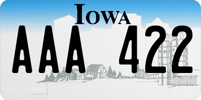 IA license plate AAA422