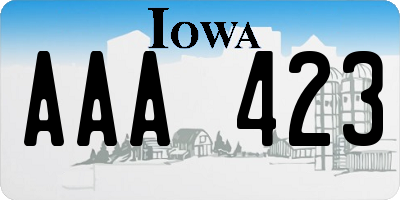 IA license plate AAA423