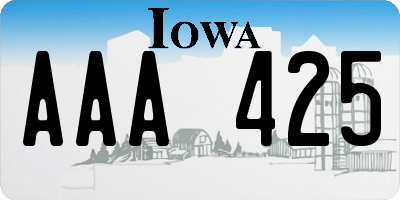 IA license plate AAA425