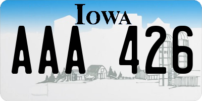 IA license plate AAA426