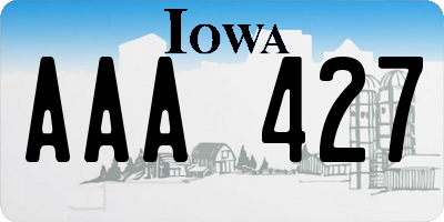 IA license plate AAA427