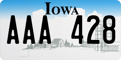 IA license plate AAA428