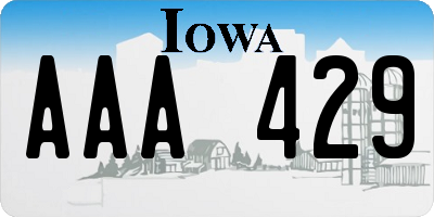 IA license plate AAA429