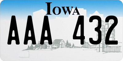 IA license plate AAA432