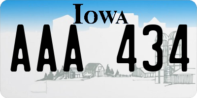 IA license plate AAA434