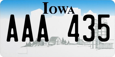 IA license plate AAA435