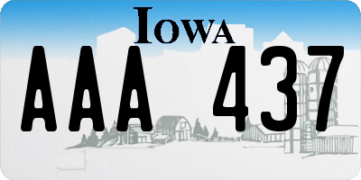 IA license plate AAA437