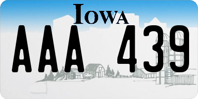 IA license plate AAA439