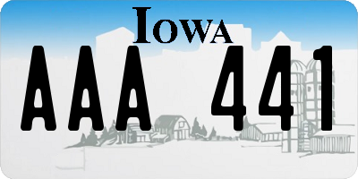 IA license plate AAA441