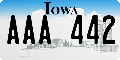 IA license plate AAA442