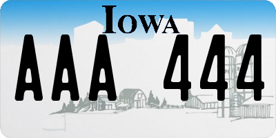 IA license plate AAA444